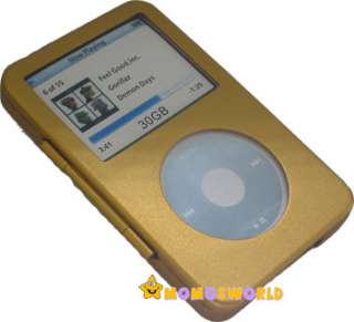 Gold Aluminum Case w/Clip for iPod 30GB Video Classic  