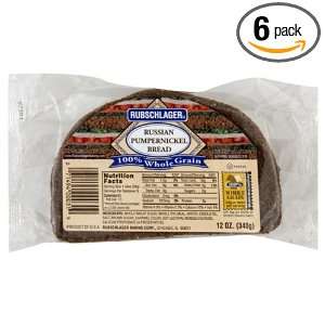 Rubschlager Bread, Pumpernickel, Russian, Hearth, 12 Ounce (Pack of 6 