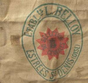 French vintage sack hemp burlap jute deco loft shabby  