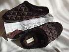 Brookstone Large Chocolate Quilted Slippers NAP N A P Napsoft NIB 