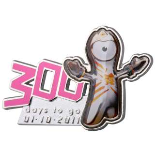 London 2012 Olympic Wenlock 300 Days To Go Count Down Pin  
