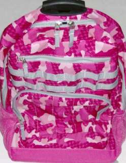 Rolling Pink Camo Backpack Camoflauge Luggage Travel  