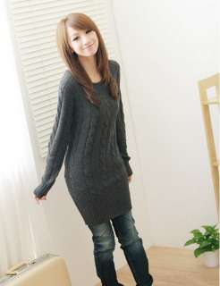   Korea Women Vogue hempflower Z810G long knitwear Jumper Sweater  