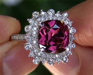  Natural Pink Rubellite Tourmaline Diamond Vintage Ring 14k Gold  