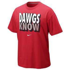 Georgia Bulldogs Red Nike Nike Knows T Shirt  Sports 