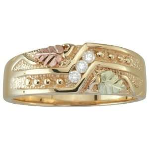   Coleman Black Hills Gold Mens 10K Gold Diamond Wedding Ring Jewelry