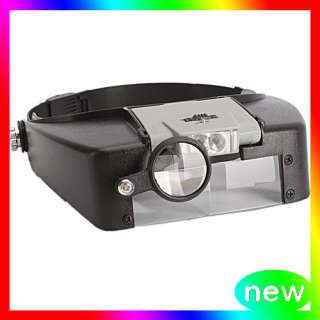 NEW 10X LIGHTED MAGNIFYING GLASS HEADSET HEAD MAGNIFIER  