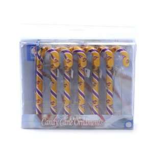  Los Angeles Lakers Candy Cane Ornament Box Set  6 pack 