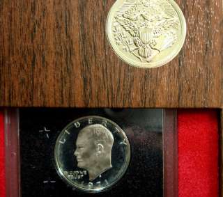 1971, 72, 73, AND 74 PROOF EISENHOWER DOLLARS,BROWN BOX  