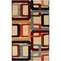   Meath Beige/Multi Colored Contemporary Geometric Wool Rug (12 X 15