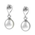 DaVonna Sterling Silver White FW Pearl Earrings (8 9 mm) Today 
