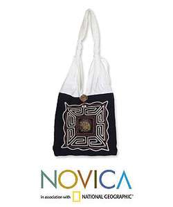 Coconut Elephant Cotton Sling Tote (Thailand)  