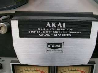 AKAI GX 270D REEL to REEL GX HEAD 3 MOTOR STEREO TAPE DECK  