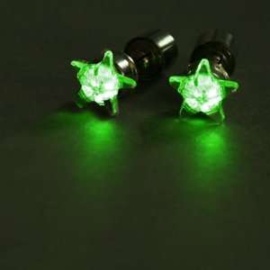  Light up Led Earrings   Green Star Toys & Games