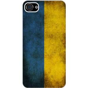 Rikki KnightTM Ukraine Flag White Hard Case Cover for Apple iPhone® 4 