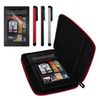 Premium  Kindle Fire Red EVA Case + Screen Protector + 3 Stylus 