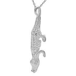 Sterling Silver Movable Alligator Necklace  