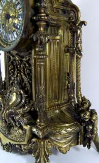 SPECTACULAIR antique mantle mantel BRONZE CLOCK 1889  