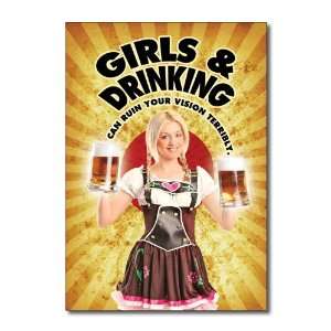 Funny Happy Birthday Card Girls And Drinking Humor Greeting Ron Kanfi