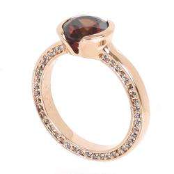 NEXTE Jewelry Rose Gold Overlay Auburn Cubic Zirconia Solitaire Ring 