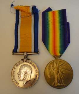 WWI Pair War Medals   Pte J Clapperton Camerons   Ref 24  
