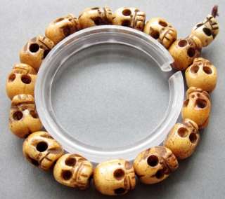 Ox Bone Skull Beads Tibet Buddhist Prayer Bracelet Mala  