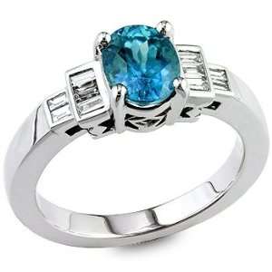 Blue zircon and white diamond gold ring. Vanna Weinberg Jewelry