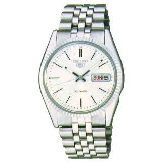   SNXJ89 Seiko 5 Automatic White Dial Stainless Steel Bracelet Watch