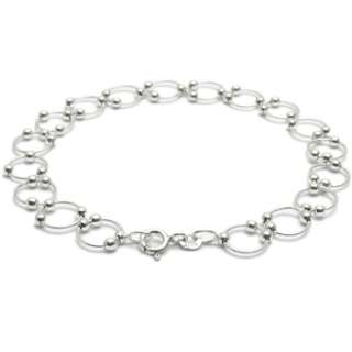 925 Sterling Silver Gorgeous Round Link Bead Bracelet  