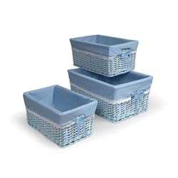 Blue Three Basket Set with Liners  
