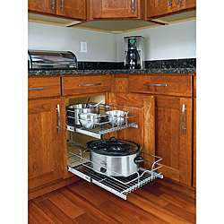 Medium Two Tier Chrome Wire Cabinet Baskets  