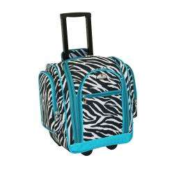  Flyer Teal Zebra 15 inch Rolling Carry on Tote  