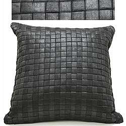 Polyester Black Rattan Weave Pillow Cover  