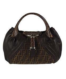 Fendi Nappa Leather Spy Bag With Zucca Logo Trim  