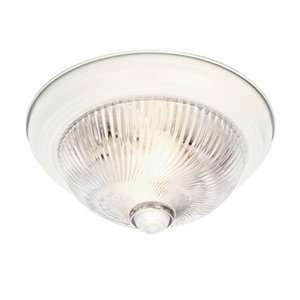  Nuvo SF76/028 13 Inch Textured White Flush Dome with Clear 