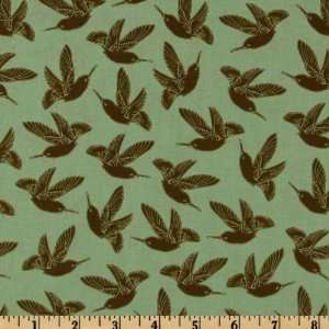 44 Wide Love In Bloom Humming Bird Green Fabric By The 