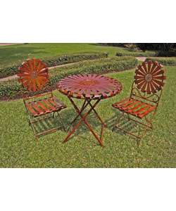 Iron Folding Round Back Bistro Chair and Table  