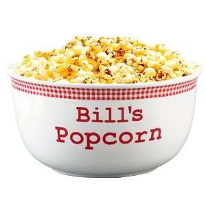    Personalized Red Gingham Popcorn Bowl   2 Quart