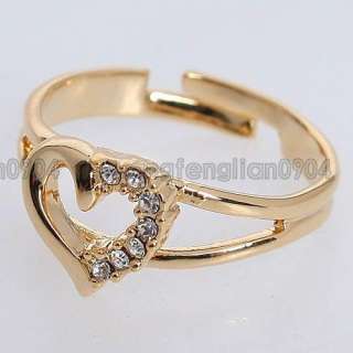 2ct Clear Crystal 18K Gold Plated Heart New Arrival Ring 230275 Free 