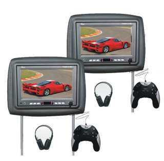 TVIEW 7 BLACK Headrest Monitors+Video Games+2 Headsets  