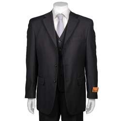Vincenzi Mens Black 3 piece Suit  
