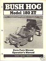 Bush Hog Zero Turn Mowers 180 ZT Operators Manual  
