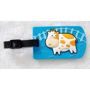  Blue Cow Rubber Luggage Tag