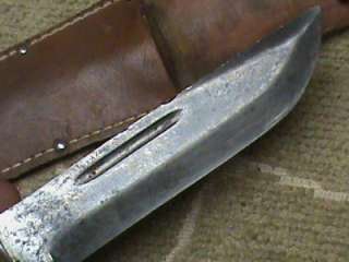  US Army QM Cattaraugus 225Q Fighting Knife and Leather Scabbard  