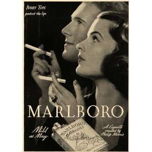 1938 Ad Marlboro Cigarette Tobacco Smoke Philip Morris   Original 