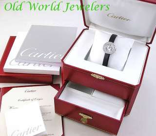 Cartier 18K White Gold Lady LOVE Watch Ref WE800331 Diamond Bezel Box 