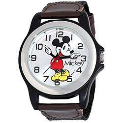 Mens Black Case Disneys Mickey Mouse Watch  