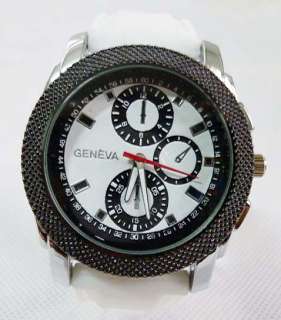 New fashion GENEVA men watch 4.5 cm dial quartz wristwatch silicon 