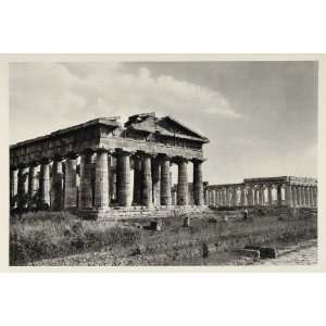  1937 Ruin Temple Hera Apollo Paestum Architecture Italy 