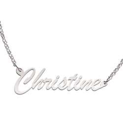Sterling Silver Christine Script Name Necklace  